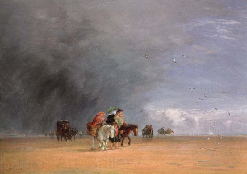 David Cox crossing the sands Norge oil painting art